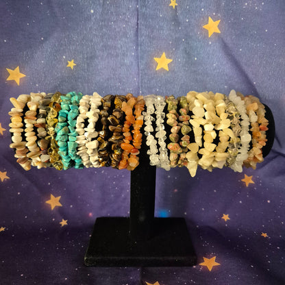 Natural Gemstone Chip Bracelets