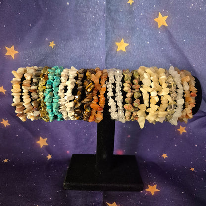 Natural Gemstone Chip Bracelets