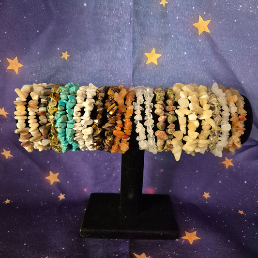 Natural Gemstone Chip Bracelets