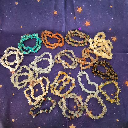 Natural Gemstone Chip Bracelets