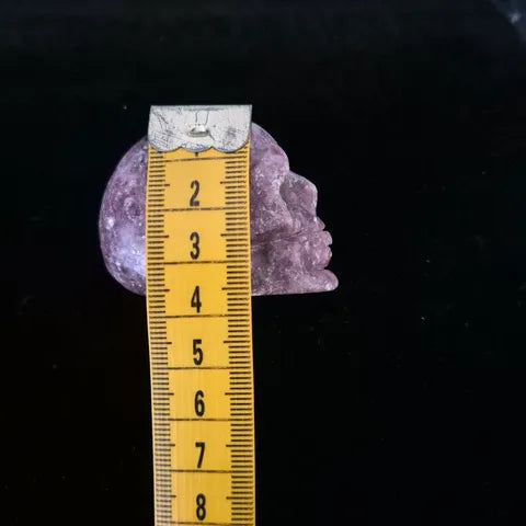 Lepidolite Skull Carving