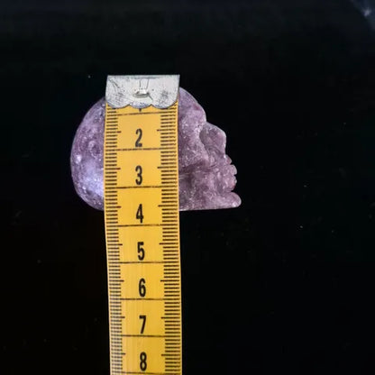 Lepidolite Skull Carving