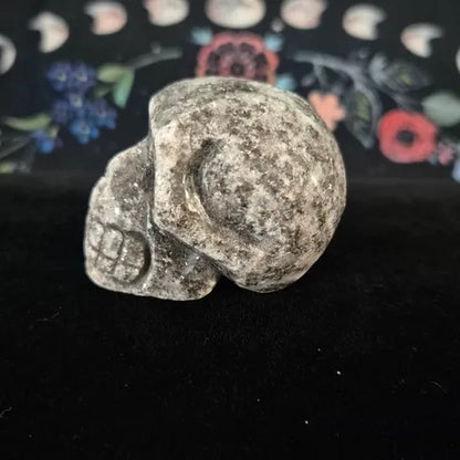 Larvikite Skull Carving