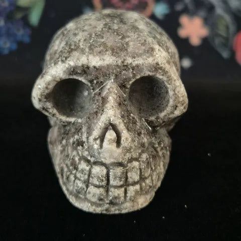 Larvikite Skull Carving