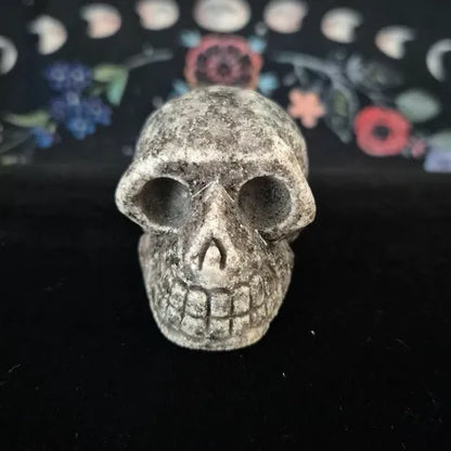 Larvikite Skull Carving