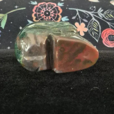 Moss Agate Skull Carving