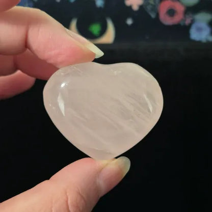 Rose Quartz Heart Carving