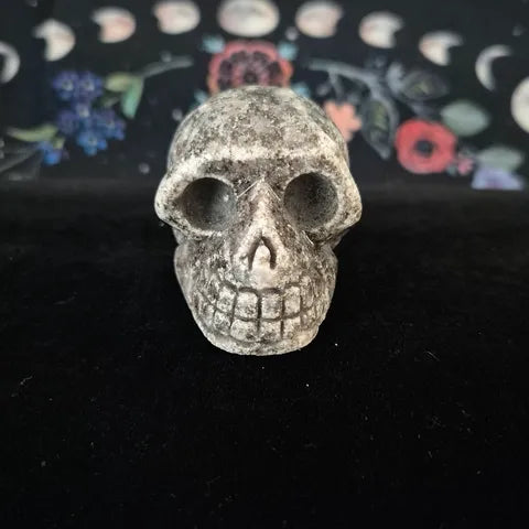 Larvikite Skull Carving