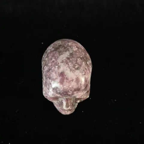Lepidolite Skull Carving