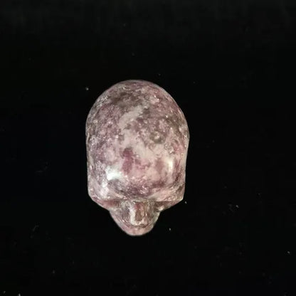 Lepidolite Skull Carving