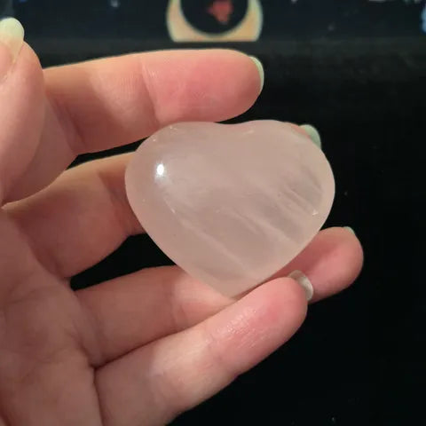 Rose Quartz Heart Carving