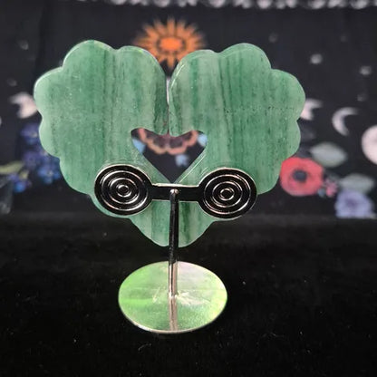 Gemstone flower heart mini display sculpture
