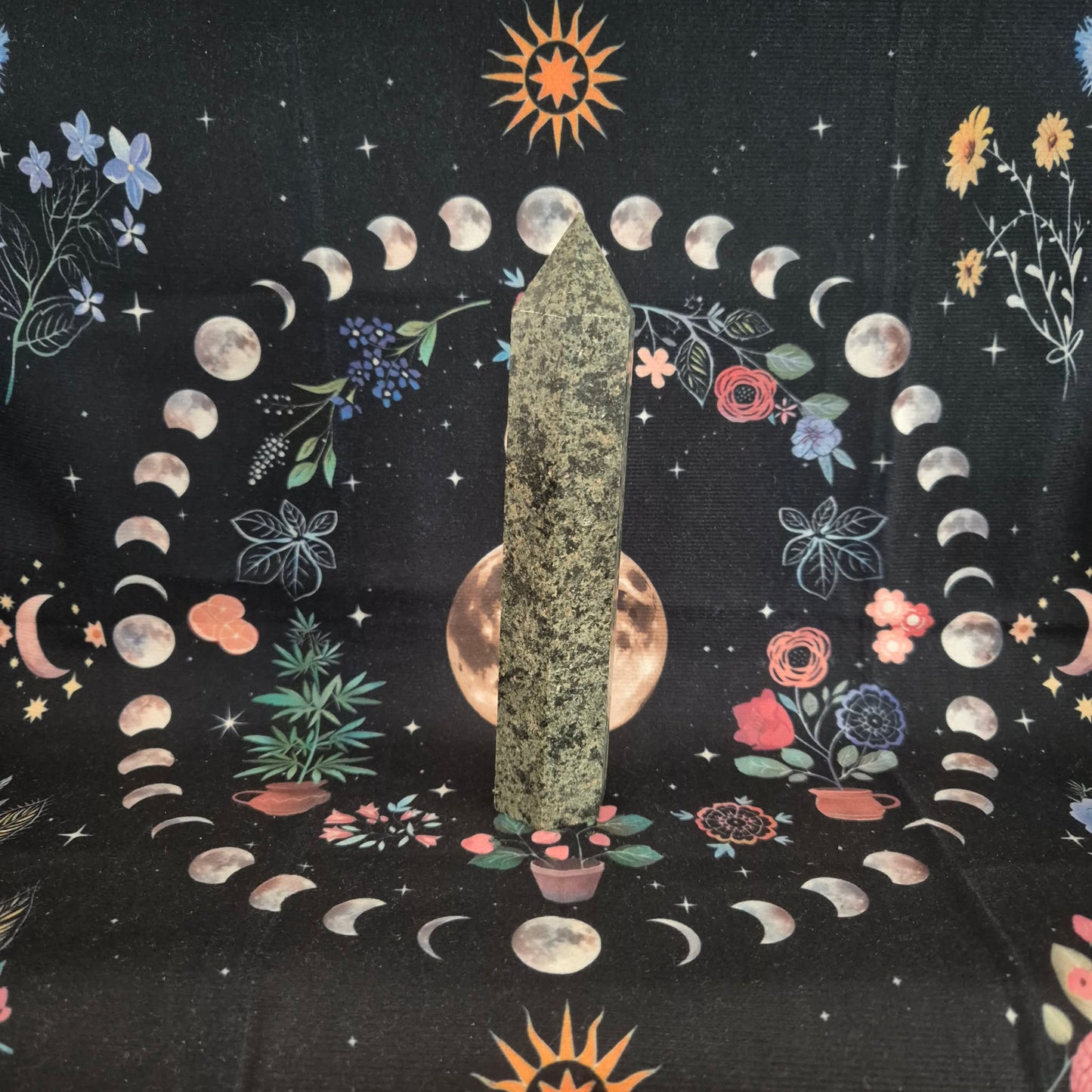 Epidote & Pyrite Crystal Tower Obelisk