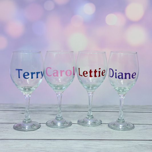 Personalised Vinyl Wine Glasses