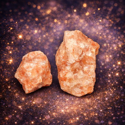 Raw Peach Feldspar Crystal Chunks
