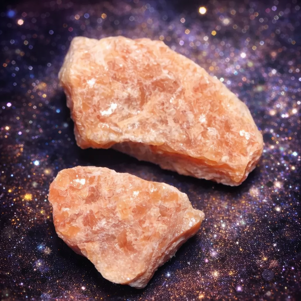 Raw Peach Feldspar Crystal Chunks