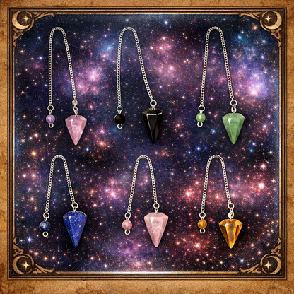 Natural Gemstone Crystal Pendulum For Dowsing Divination Balance Healing Energy Work