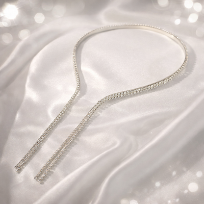 Rhinestone dangly chain headband