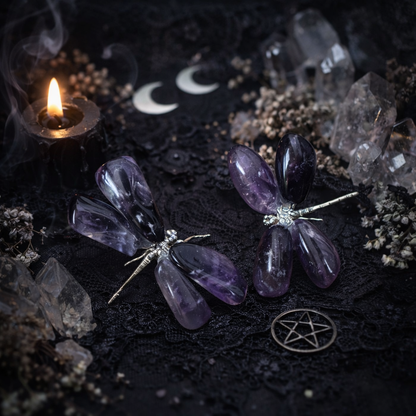 Dream Amethyst Dragonfly Sculpture