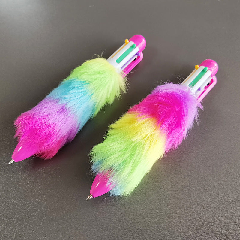 Novelty Fluffy 6 colour pen