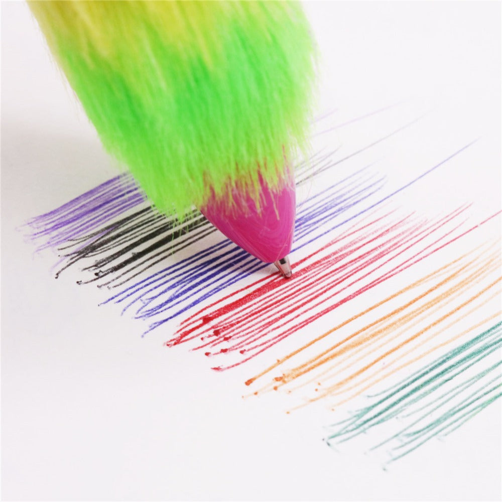 Novelty Fluffy 6 colour pen