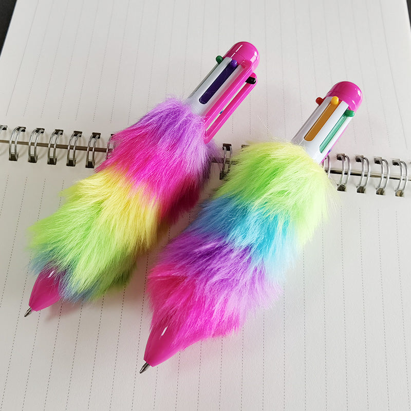 Novelty Fluffy 6 colour pen