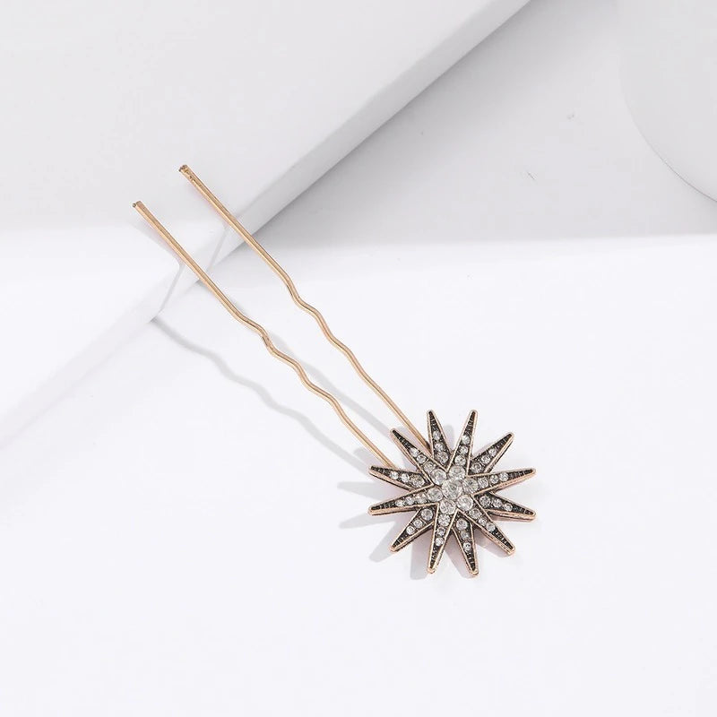 Celestial stars and moons hair pins clip set