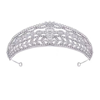 Silver and clear crystal rhinestone tiara crown