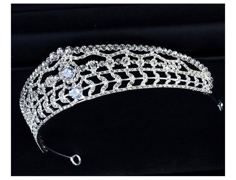 Silver and clear crystal rhinestone tiara crown