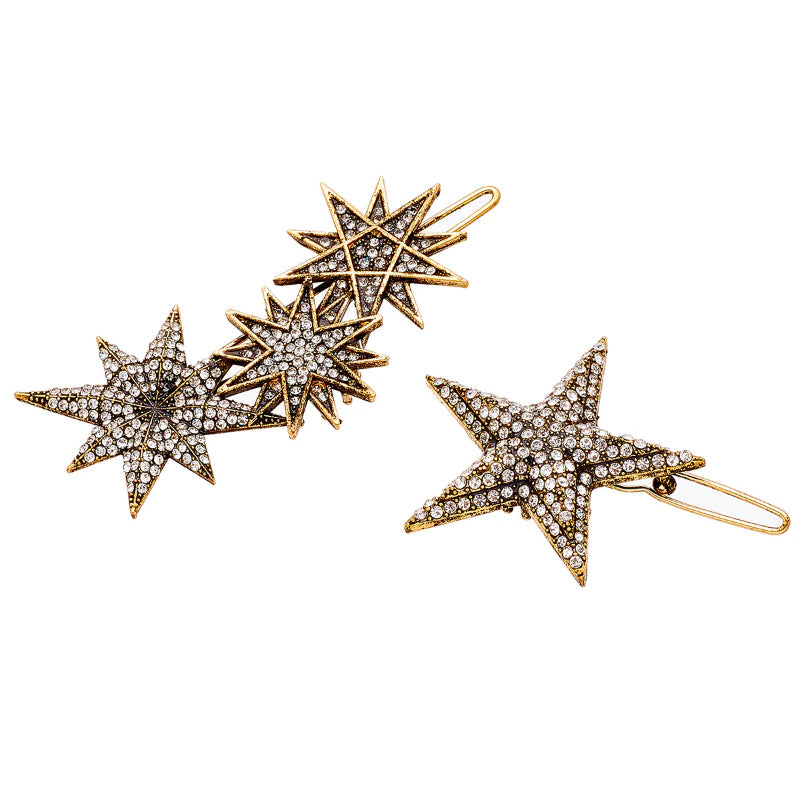 Starry celestial hair clip slide set