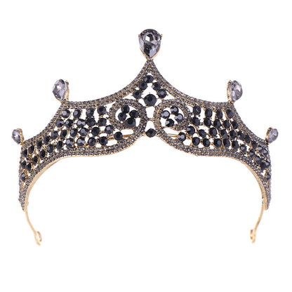 Black crystal rhinestone tiara crown