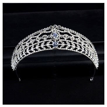 Silver and clear crystal rhinestone tiara crown