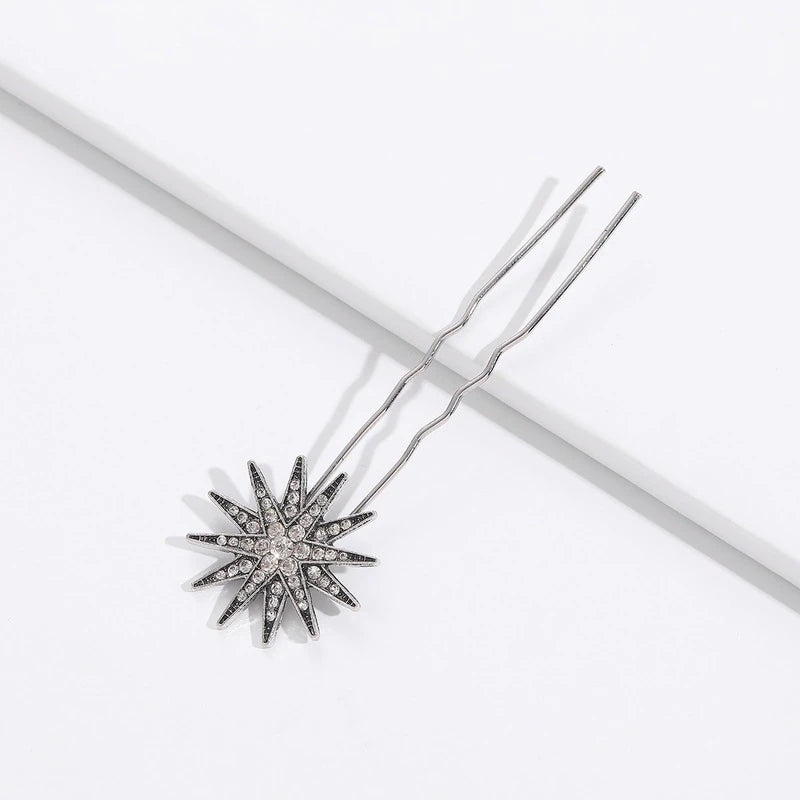 Celestial stars and moons hair pins clip set