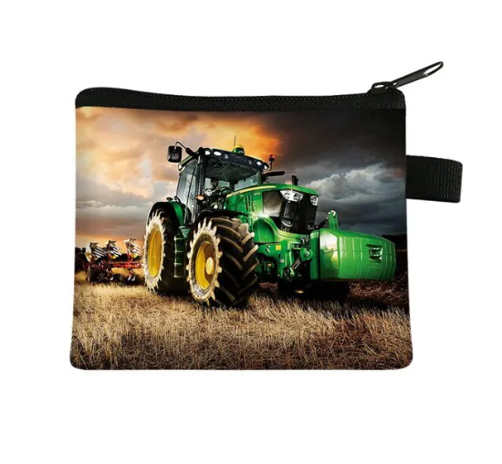 Coin wallet purse - tractor space football