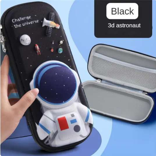 3D Space man astronaut rocket ship pencil case