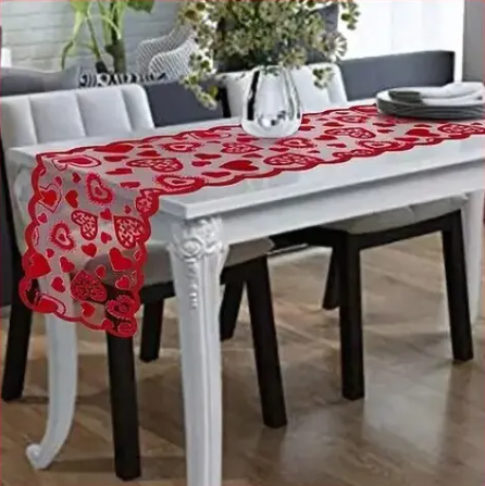 Valentine heart table runner