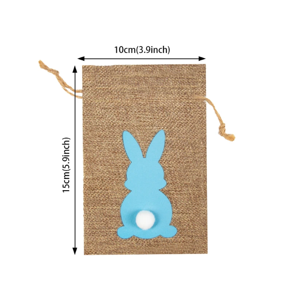 Easter Bunny Rabbit linen gift treat bag