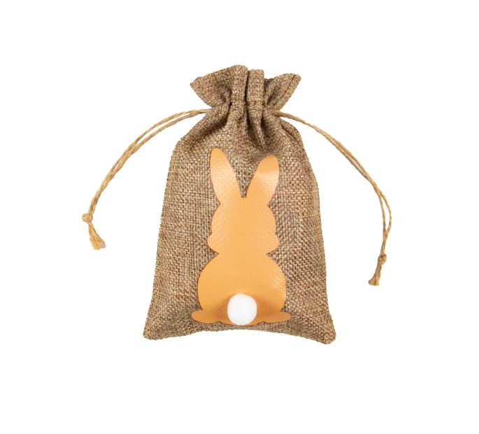 Easter Bunny Rabbit linen gift treat bag