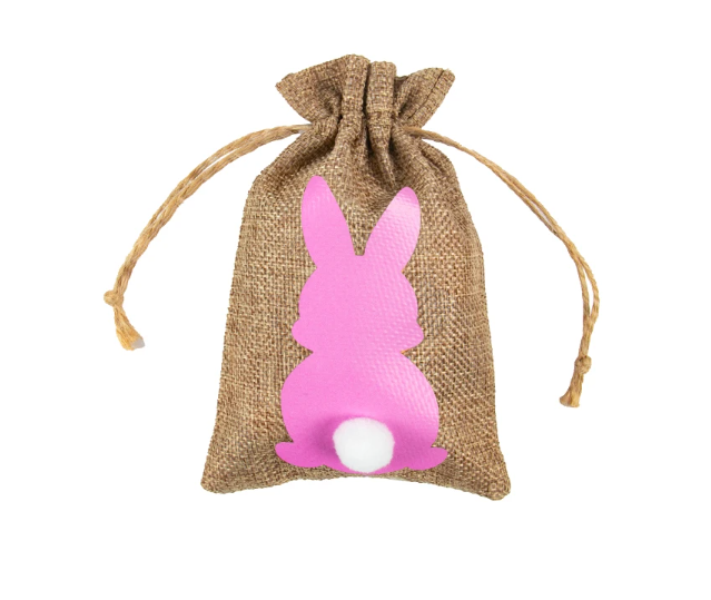 Easter Bunny Rabbit linen gift treat bag