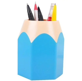 Personalised pencil shaped pen and pencil pot