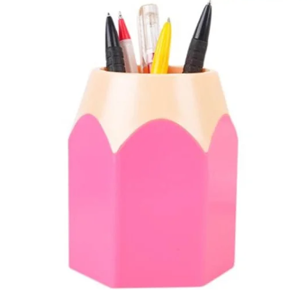 Personalised pencil shaped pen and pencil pot