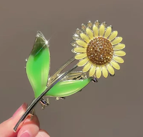 Sunflower hair clip claw