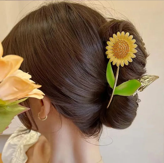 Sunflower hair clip claw