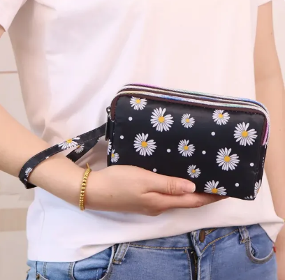 Handbag purse with strap and three compartments