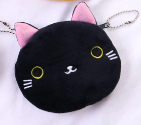 Cat shaped themed coin purse with zip