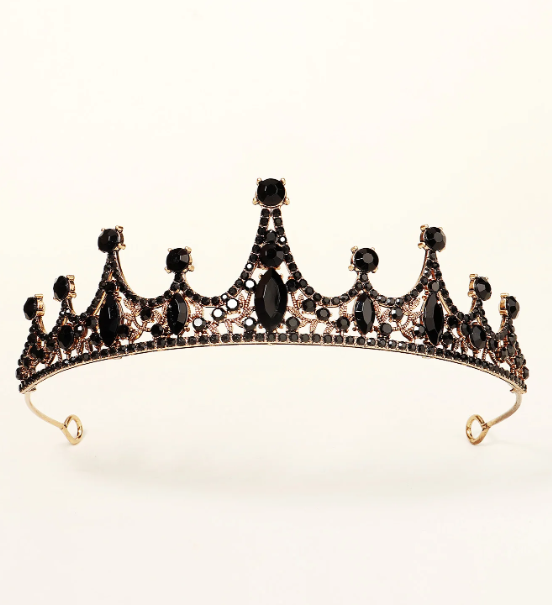 Black rhinestone crystal tiara