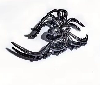 Gun metal grey black creepy spider bug hair clip claw