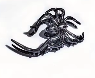 Gun metal grey black creepy spider bug hair clip claw