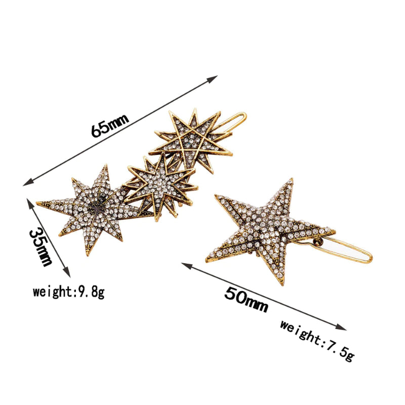 Starry celestial hair clip slide set