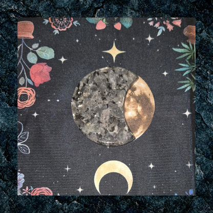 Larvikite Crescent Moon Crystal Gemstone Carving